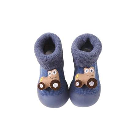 

Tenmix Girls Boys Sock Shoes Prewalker Socks First Walker Floor Slippers Rubber Sole Slipper Bedroom Casual Lightweight Home Shoe Blue 8C