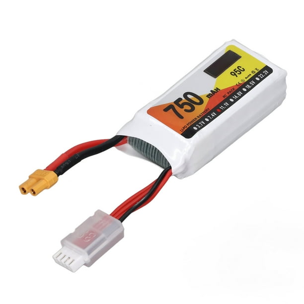Lipo Battery Pack, 750mAh 95C Li Poly RC Battery 11.1V 3S For Car Model