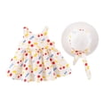 thumbnail image 2 of DPTALR Robe d'Été Mignonne pour Bébé Fille avec Bretelles et Chapeau, 2 of 9