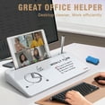 thumbnail image 4 of SELEAD Desktop Glass Whiteboard with Organizer, Markers, Eraser, Holder - Small Dry Erase White Board Computer Pad Keyboard Stand for Home, Office Desk Accessories - White, 4 of 9
