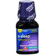 Sunmark Berry Z-Sleep Nighttime Sleep-Aid, Alcohol 10%, 50 mg, 6 Fl. Oz.
