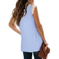 thumbnail image 6 of Aiyino Women's V Neck Lace Tank Tops Summer Casual Sleeveless Blouse Shirts Side Split, 6 of 6