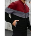 thumbnail image 5 of Fexilor Mens Lightweight Jacket Casual Bomber Jacket Color Block Varsity Coat, 5 of 7