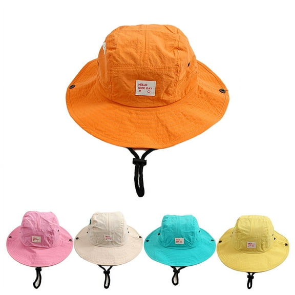 Yoyauz Baby Sun Cap Toddler Beach Swim Cap UPF 50 Summer Bucket Cap Kids Baby Wide Brim Adjustable Sun Hat for Baby Boys Girls