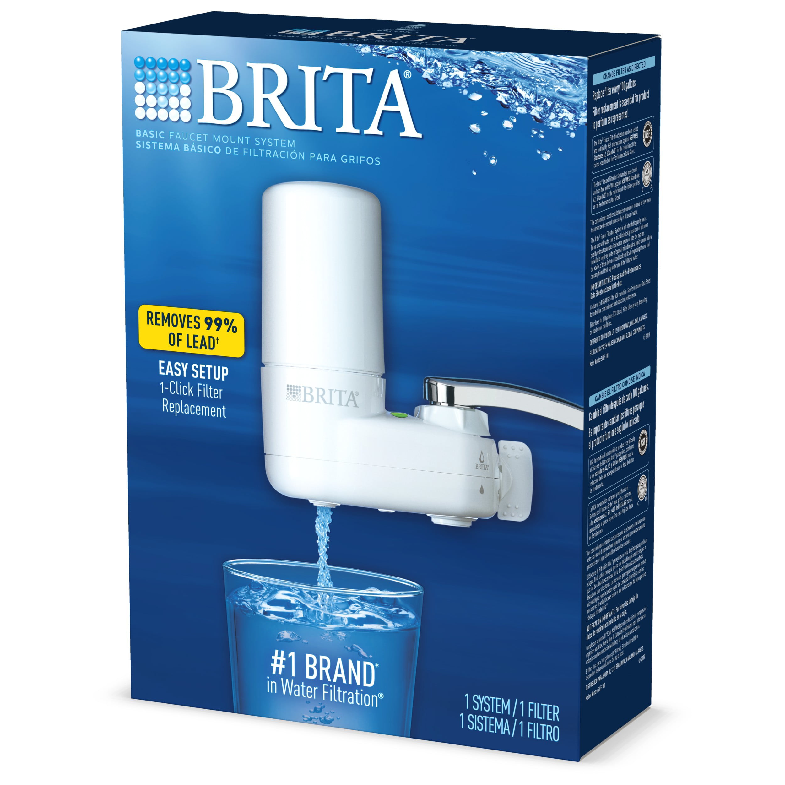 Brita Basic Tap Water Faucet Filtration System White Walmart Com