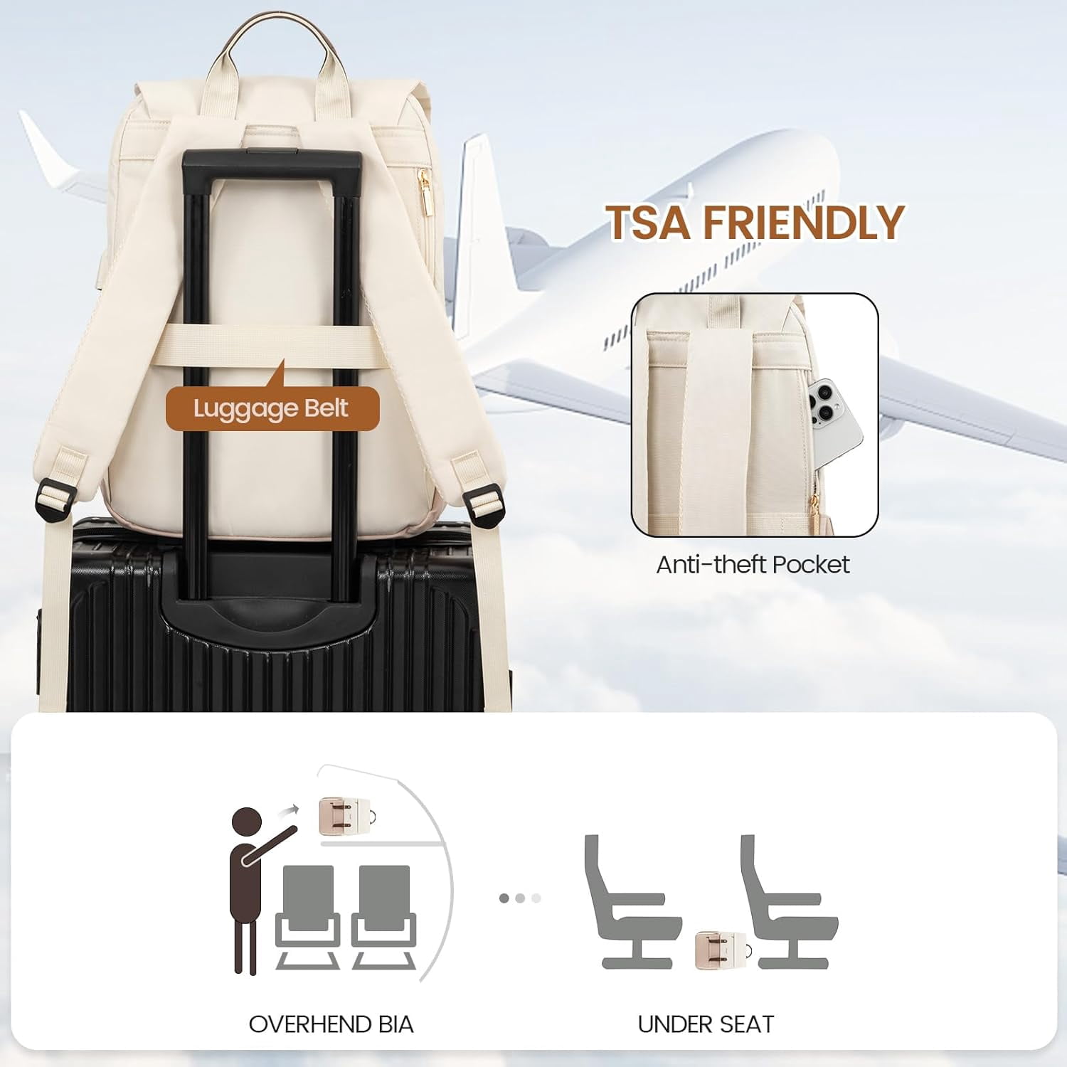 Lovevook Laptop Backpack for Women, Vintage Teacher College Nurse Work Computer Bag Fit 15.6" Laptop with USB Port, Waterproof Travel Backpack Purses