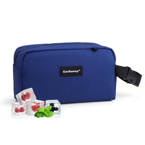 Bolsa de almuerzo Cerbonny, congelable, para trabajo, escuela, viajes, color azul marino
