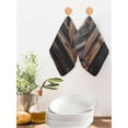 thumbnail image 2 of Black Brown Plank Kitchen Dish Towels for Drying Dishes Set of 3, Vintage Chic Wooden Grain Waffle Weave Microfiber Hand Tea Bathroom Towels Quick Dry & Absorbent Towel 12x12, 2 of 7