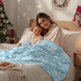 thumbnail image 3 of Throw Blanket Fleece Throw Blanket 40x50in, Christmas Winter Snowflakes Soft Lightweight Bed Blankets Blue and White Fuzzy Couch Blankets for All Season, 3 of 9