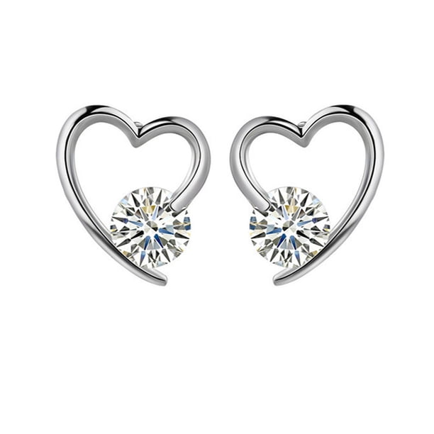 Pendientes Minimalis Corazón Circonita Redondos Pendientes Mujer Estilo