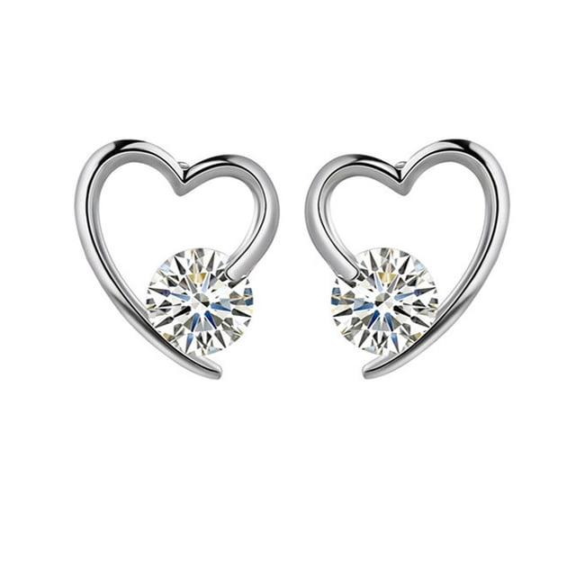 Pendientes minimalistas con circonita en forma de corazón, pendientes redondos para mujer, pendientes elegantes