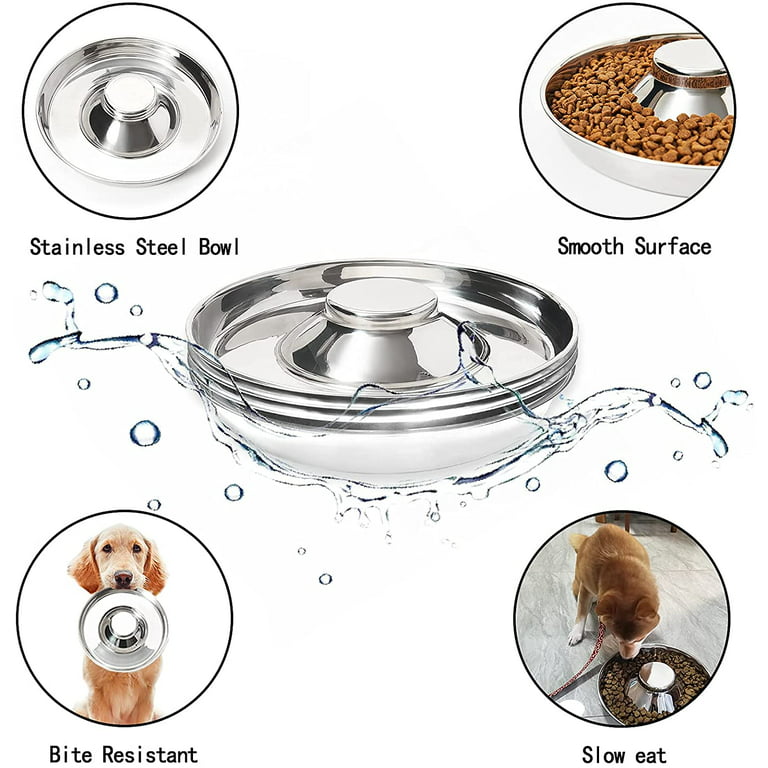 Puppy Bowls, Stainless Steel Puppy Feeder Bowl, Dog Food and Water Weaning  Bowl, Small Dogs, Cats Pets Food Feeding Weaning Bowl for (L Size)
