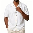 thumbnail image 5 of UVEASISHA Denim Shirt Men Short Sleeve Button Down Mens Shirts Check Pocket Casual Western Cowboy Shirts Vintage Washed Travel Shirt White M, 5 of 6