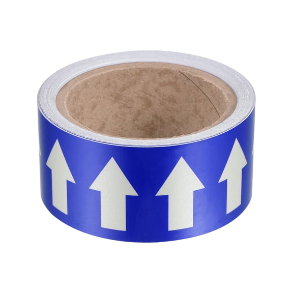 Uxcell Flow Arrow Tape, Polyethylene Pipe Marking Sticker, 2 inch x 33 ft, Blue/White