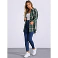 thumbnail image 3 of DARING DIVA Women's Long Sleeve Plaid Button Down Shirt Blouse Top L Green, 3 of 6
