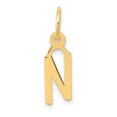 thumbnail image 1 of Diamond2Deal 14K Yellow Gold Small Slanted Block Letter N Initial Pendant for Women, 1 of 5