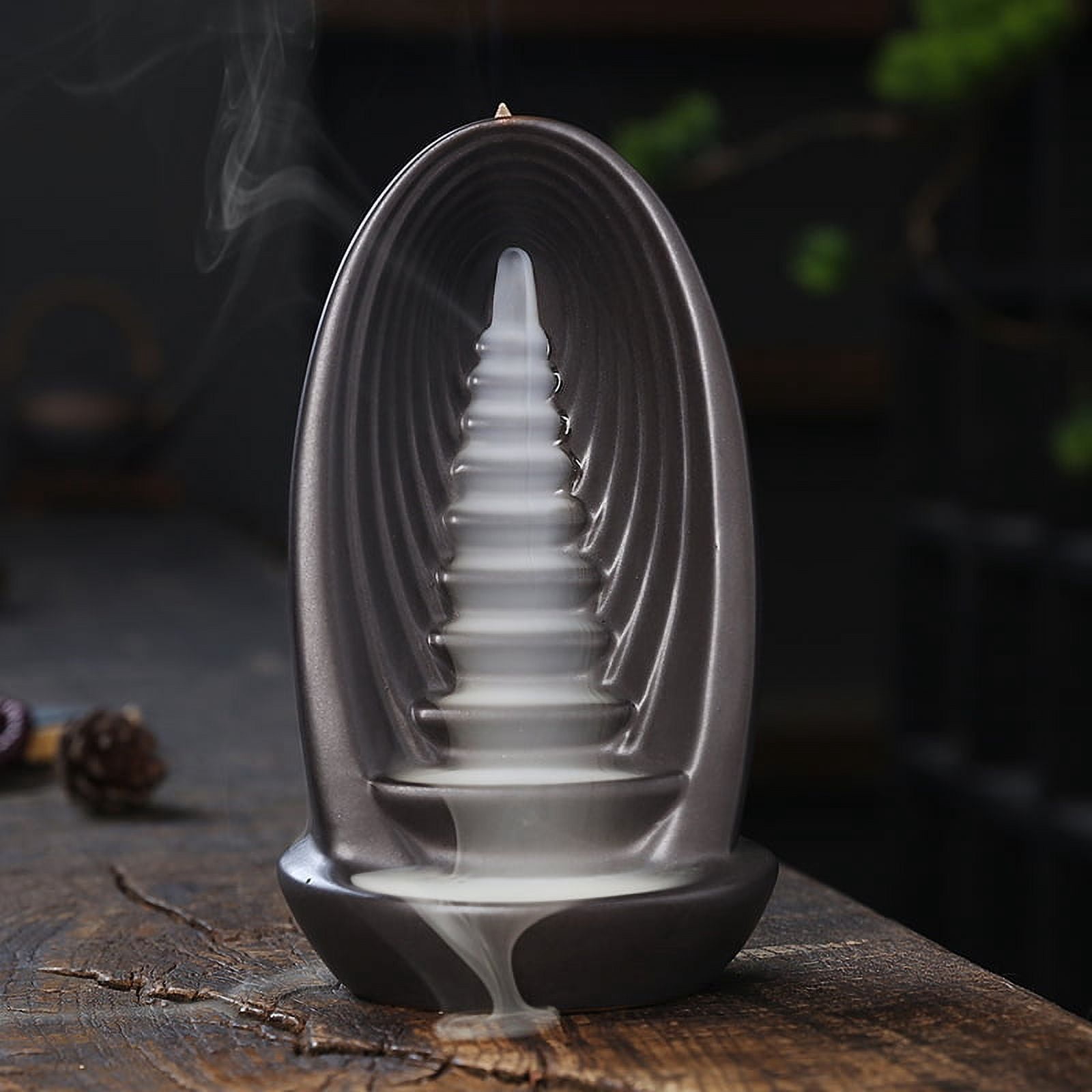 Backflow Incense Burner Flow Backflow Censer Waterfall Incense Burner Incense Stick Holder Fragrance Flowing Smoke Burner for Relaxation Yoga Home Ornament