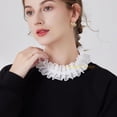 thumbnail image 7 of LoudSung Fake Collar Detachable Half Shirt Blouse False Collar Elegant Ruffle Stand Type Dickey Collar for Women Girls, 7 of 7