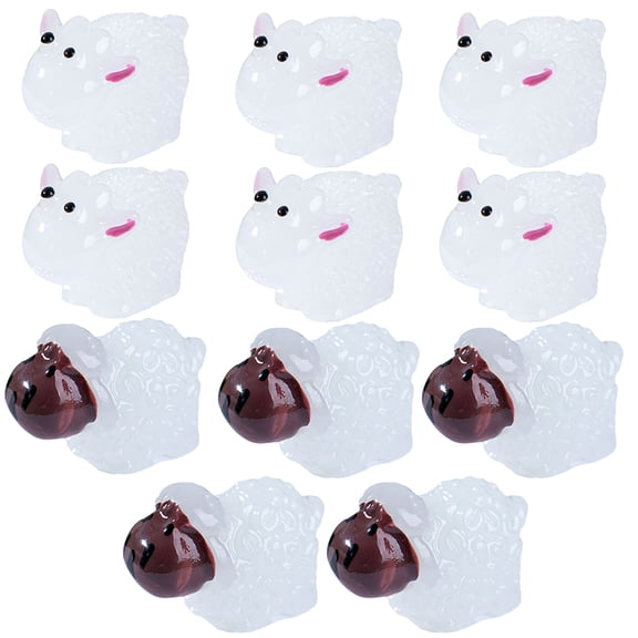 20pcs Glow in the Dark Mini Sheep Figurines, Resin Animal Statues for Miniature Garden Decor and Collectibles