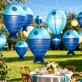 thumbnail image 3 of Fish Shaped Paper Light, Foldable Hanging Decoration for Indoor Outdoor Party, Two-Tone Gradient Print, Reusable Summer Festival Beach Theme Decor, 3 of 6