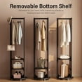 thumbnail image 3 of Full Length Mirror Coat Rack with Brake Wheels, 69" x 20", Floor Standing Mirror with Hook Storage, Mobile Full Body Mirror for Bedroom, Living Room, Black, 3 of 12
