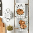 thumbnail image 3 of Orange Buffalo Plaid Leaves Pumpkin Fall Kitchen Towels Dish Towels, 16x24 Inch Farmhouse Decoration Hand Towels Set of 2, 3 of 4