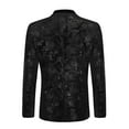 thumbnail image 2 of COOFANDY Mens Velvet Blazer Black Floral Tuxedo Jacket Regular Fit Party Dinner Jacket, 2 of 9