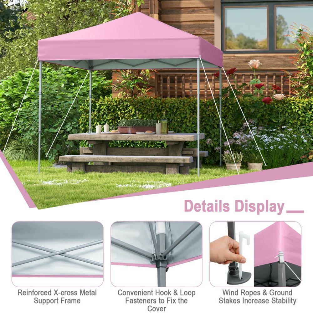 Kadyn Canopy Tent, Patio Canopy,6.6 x 6.6 Feet Outdoor Pop-up Canopy Tent with UPF 50+ Sun Protection-Pink