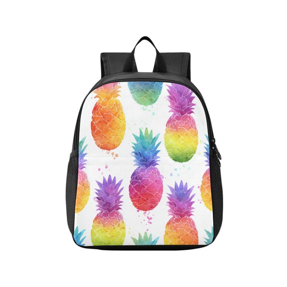 Toddler Backpack Colorful Pineapple Pattern Waterproof Lightweight Backpack Casual Mini Daypack for Daycare & Travel