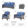 thumbnail image 3 of Vcatnet Direct 5 Pieces Outdoor Patio Furniture Sectional Sofa All-weather Conversation Set with Coffee Table for Garden,Poolside,Denim blue, 3 of 7