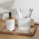 thumbnail image 1 of Juego de baño de madera de bambú, soporte para cepillo de dientes, taza para enjuague bucal, botella de desinfectante para manos, caja de jabón, cepillo de baño, juego de baño, 1 of 3