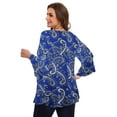 thumbnail image 6 of LATWIIV Tunic Tops for Women 3/4 Sleeve Plus Size Women's Tunics Loose Fit Floral Swing Flare Ladies Blouse for Leggings A-Blue35 1X, 6 of 7