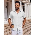 thumbnail image 4 of COOFANDY Mens Casual Shirts Short Sleeve Untucked Casual Dress Shirts, 4 of 6