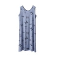 thumbnail image 3 of Asxite Womens Pajamas Solid Sleeveless Crew Neck Rayon Bow Print Nightgown Casual, 3 of 5