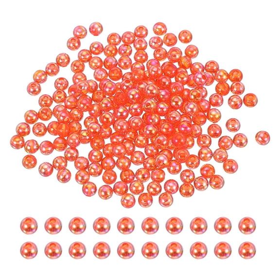 Uxcell 6mm Fishing Beads, 200 Pcs Acrylic Holographic Beads Round Fishing Bait Eggs Rig Bead Tackle Lures Accessory for Fishing Rigs Baits Lures, Red