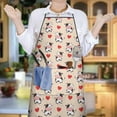 thumbnail image 6 of Beige Cow Heart Pattern Apron-Garden Aprons for Women with Pockets-Cotton Linen Waterproof Kitchen Cooking Gardening Aprons Adjustable for Kitchen,Cooking,BBQ and Salon 33x27 Inch, 6 of 7