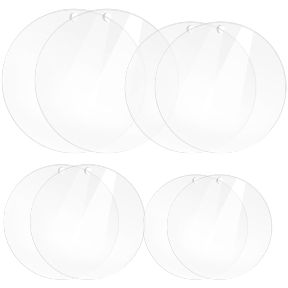 BESTONZON 8pcs Clear Circle Acrylic Sheets Round Blanks Acrylic Discs