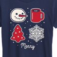 thumbnail image 3 of Instant Message - Merry Christmas Grid - Women's Short Sleeve Graphic T-Shirt, 3 of 6