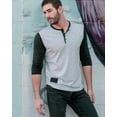 thumbnail image 3 of ZIMEGO Men’s 3/4 Sleeve Henley Shirt – Casual Slim Fit Crew Neck Raglan Baseball Fashion Athletic T-Shirts Tee, 3 of 6