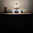 thumbnail image 3 of Tiffany Mini Table Lamp Beige Stained Glass Crystal Beans Included LED Bulb Dragonfly Base for Living Room Dining Room Bedroom Bedside 12'H*8"W, 3 of 7