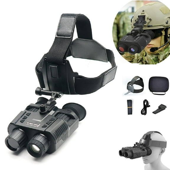 JIFON Dual Screen Night Vision Binoculars with Head Mounted Goggles for Military Game Hunting