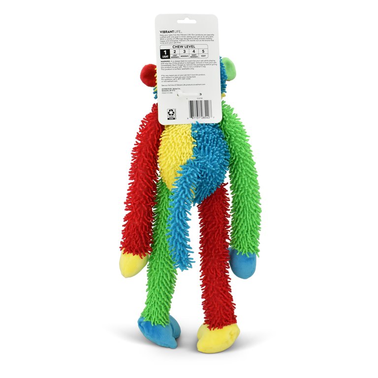 Vibrant Life Multicrew Monkey Plush Dog Toy, 18 inches, with Six