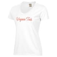 thumbnail image 2 of Women's  White Virginia Tech Hokies Script Logo Comfort Wash V-Neck T-Shirt, 2 of 3