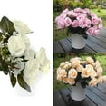 thumbnail image 4 of Farfi 1 Bouquet/12 Heads Artificial Roses Silk Flower Home Party Bridal Bouquet Decor (White), 4 of 13