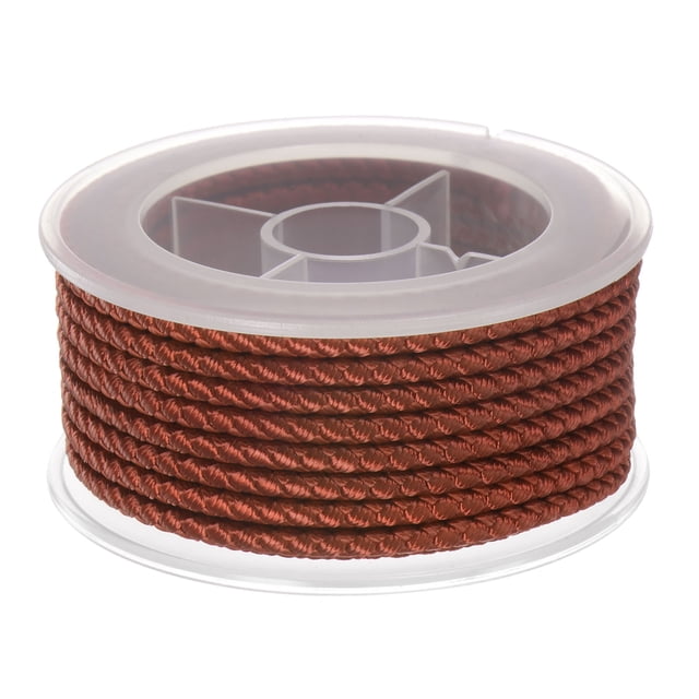 Unique Bargains Nylon Thread Twine Beading Cord 3mm Extra-Strong Braided Nylon Crafting String 4M/13 Feet, Saddle Brown