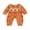 Orange, variant on Jxzom Newborn Baby Girl Halloween Outfits Puff Sleeve Cotton Linen Ruffle Pumpkin Print One Piece Jumpsuit Fall Clothes