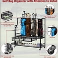 thumbnail image 7 of Garvee Golf Bag Storage Organizer 45.7 x 15.7 x 42.2", for 4 Golf Bags Stand, with 4 Wheels, Black, 7 of 7