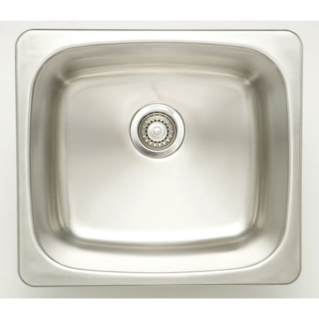 American Imaginations 20-in. W CSA Approved Chrome Laundry Sink With Stainless Steel Finish And 18 Gauge