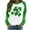 #36-Green, variant on Craaazy Women's Crew Neck St. Patrick's Printed Loose Long-Sleeved Tops Gifts