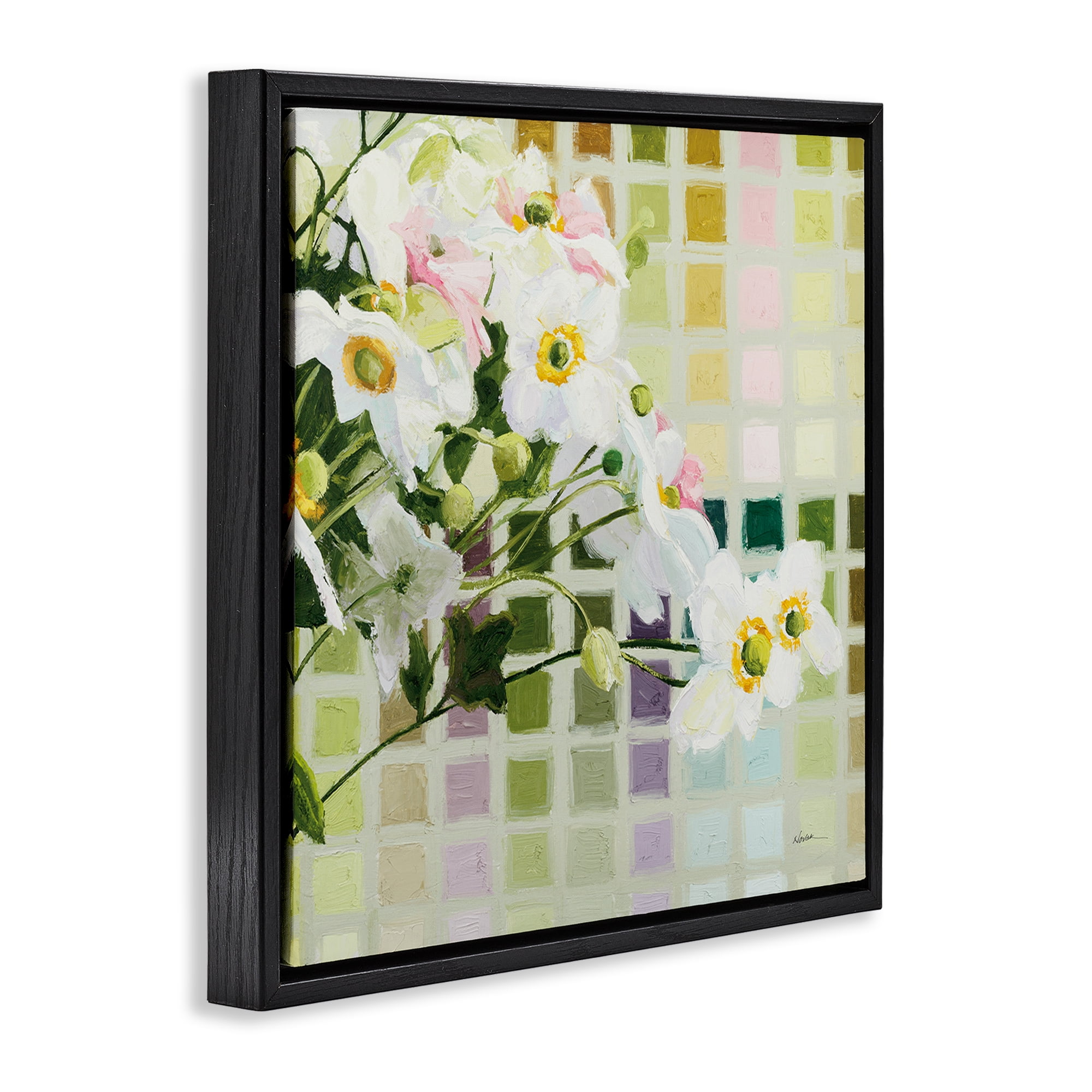 Stupell Industries Color Chart Daffodils Black Framed Floater Canvas Wall Art, design by Shirley Novak
